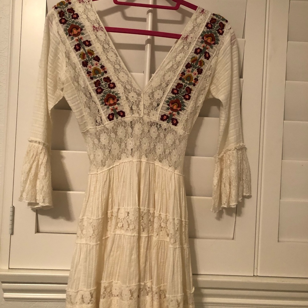 Lace free people dress with floral detail